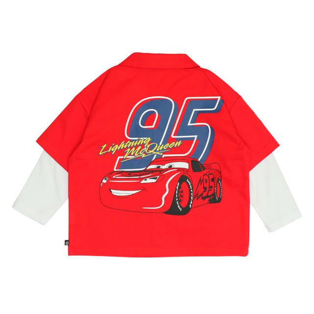 【ベビードール】カーズ シャツレイヤードロンT 0717K / ベビーサイズ キッズ トップス 半袖 開襟 シャツ 長袖 Tシャツ レイヤード風 春秋冬