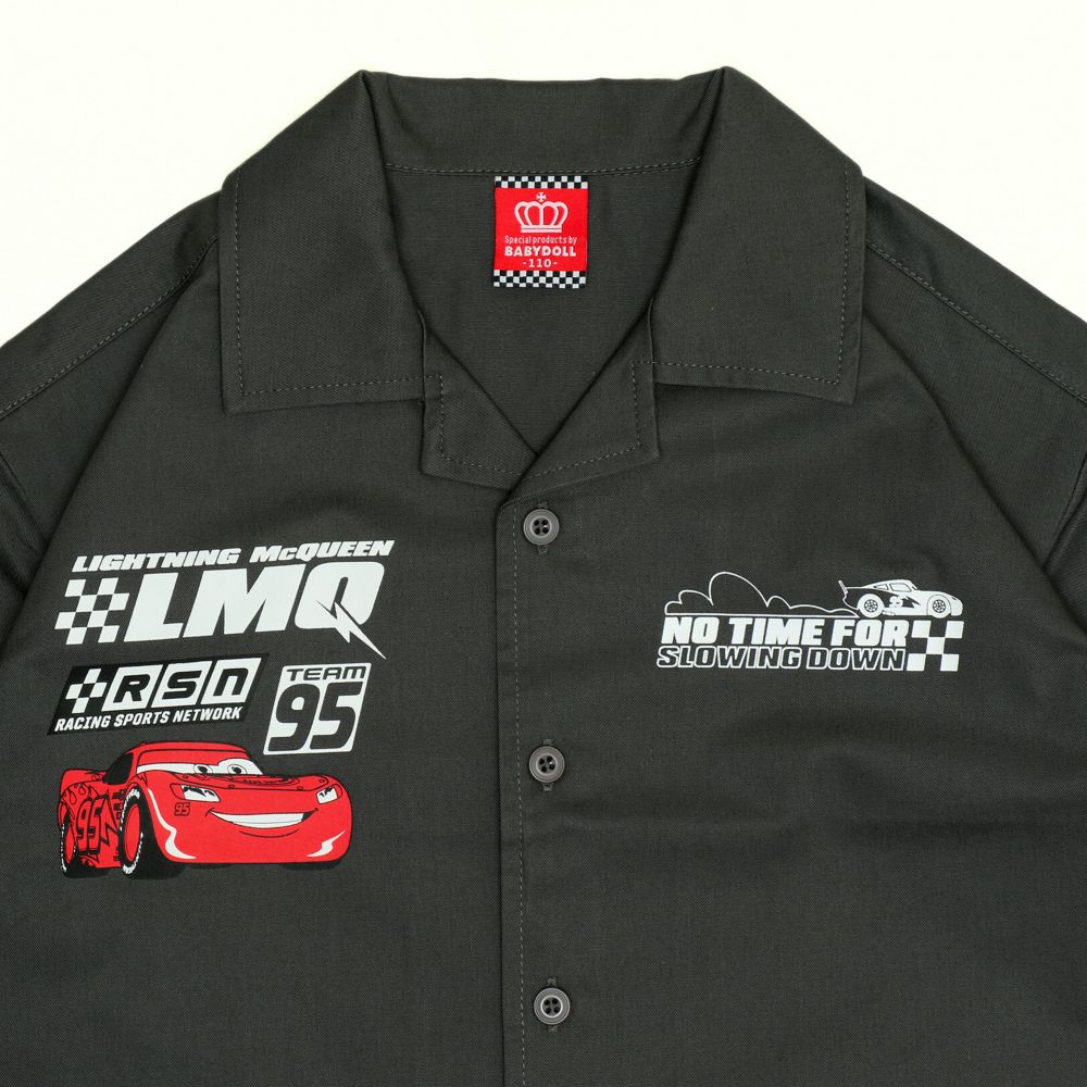 【ベビードール】カーズ シャツレイヤードロンT 0717K / ベビーサイズ キッズ トップス 半袖 開襟 シャツ 長袖 Tシャツ レイヤード風 春秋冬