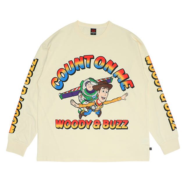 【ベビードール】ウッディ バズ 親子お揃い リブロンT 0725A / 大人 ユニセックス 男女兼用 リンクコーデ ペアルック 親子コーデ トップス 長袖 クルーネック カットソー 天竺素材