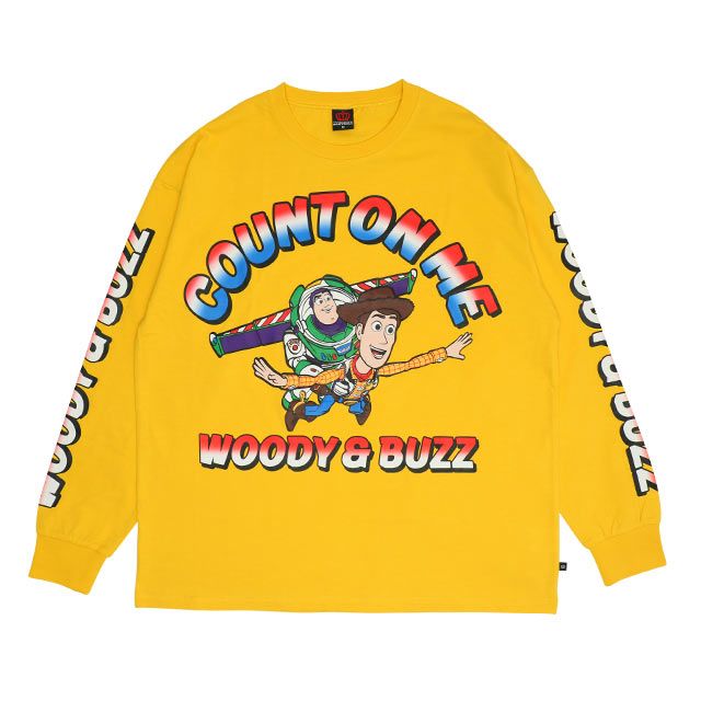 【ベビードール】ウッディ バズ 親子お揃い リブロンT 0725A / 大人 ユニセックス 男女兼用 リンクコーデ ペアルック 親子コーデ トップス 長袖 クルーネック カットソー 天竺素材