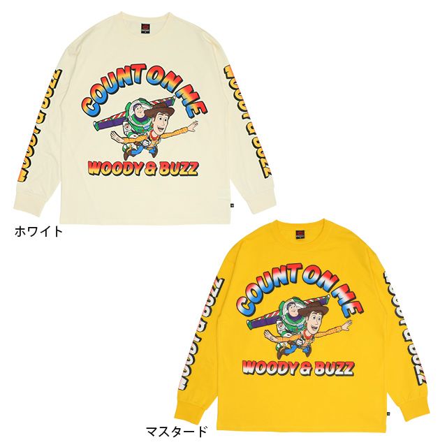 【ベビードール】ウッディ バズ 親子お揃い リブロンT 0725A / 大人 ユニセックス 男女兼用 リンクコーデ ペアルック 親子コーデ トップス 長袖 クルーネック カットソー 天竺素材