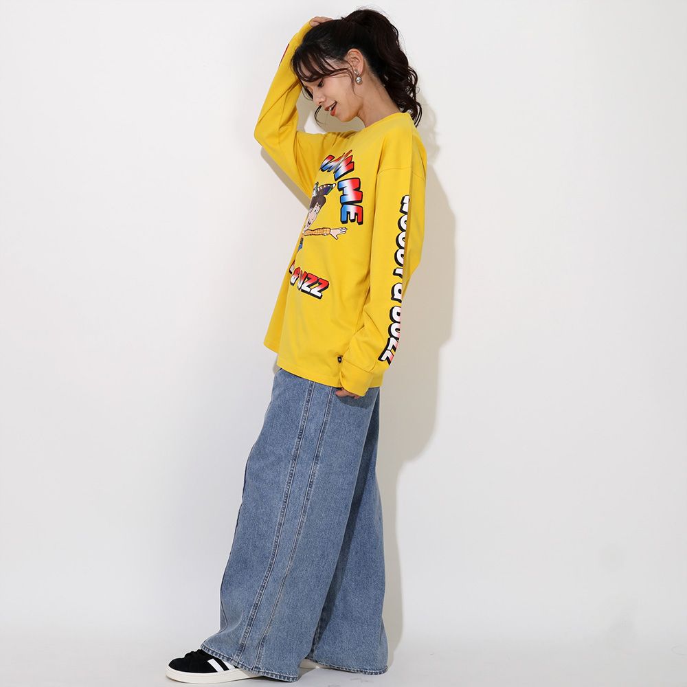 【ベビードール】ウッディ バズ 親子お揃い リブロンT 0725A / 大人 ユニセックス 男女兼用 リンクコーデ ペアルック 親子コーデ トップス 長袖 クルーネック カットソー 天竺素材