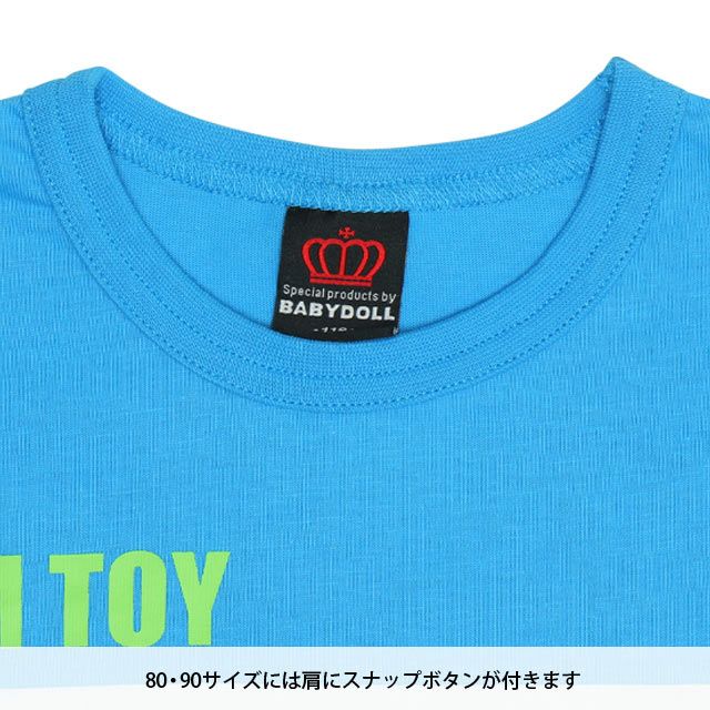 【ベビードール】バズ リトルグリーンメン 切り替えキャラクターロンT 0726K / ベビーサイズ キッズ トップス 長袖 Tシャツ クルーネック カットソー 天竺素材