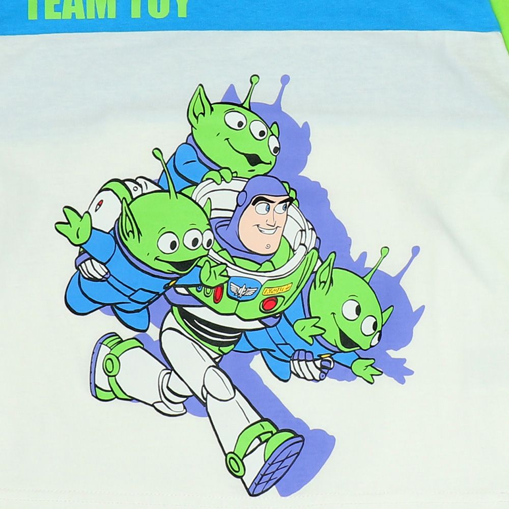 【ベビードール】バズ リトルグリーンメン 切り替えキャラクターロンT 0726K / ベビーサイズ キッズ トップス 長袖 Tシャツ クルーネック カットソー 天竺素材