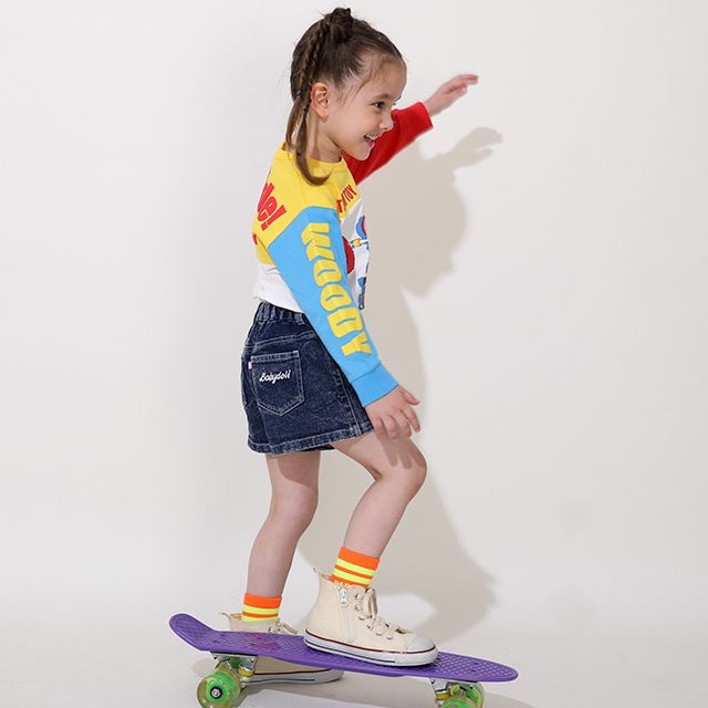 【ベビードール】ウッディ ジェシー 切り替えキャラクターロンT 0726K / ベビーサイズ キッズ トップス 長袖 Tシャツ クルーネック カットソー 天竺素材 ブルズアイ