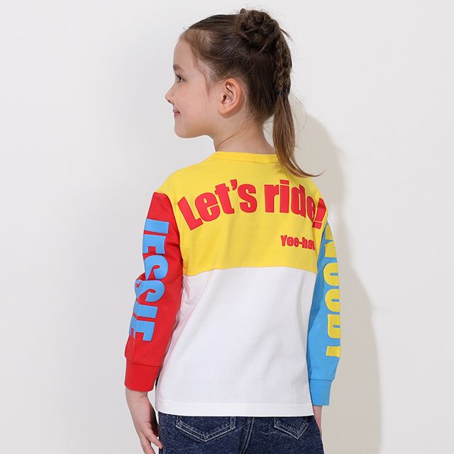 【ベビードール】ウッディ ジェシー 切り替えキャラクターロンT 0726K / ベビーサイズ キッズ トップス 長袖 Tシャツ クルーネック カットソー 天竺素材 ブルズアイ