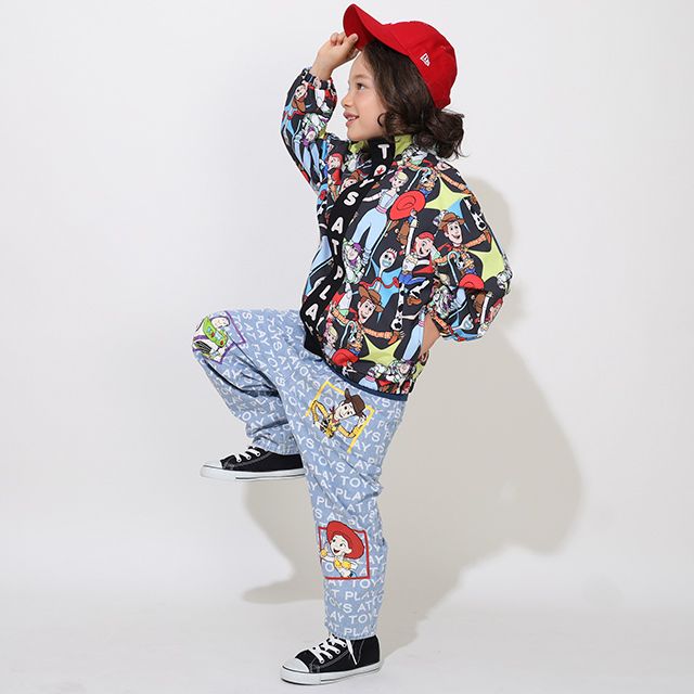 【ベビードール】トイ・ストーリー 抜染キャラクターデニムロングパンツ 0727K / ベビーサイズ キッズ ボトムス 長ズボン ジーパン ジーンズ テーパードパンツ ウエスト総ゴム ゴム穴付き ゆったり 楽ちん ウッディ バズ ジェシー リトルグリーンメン