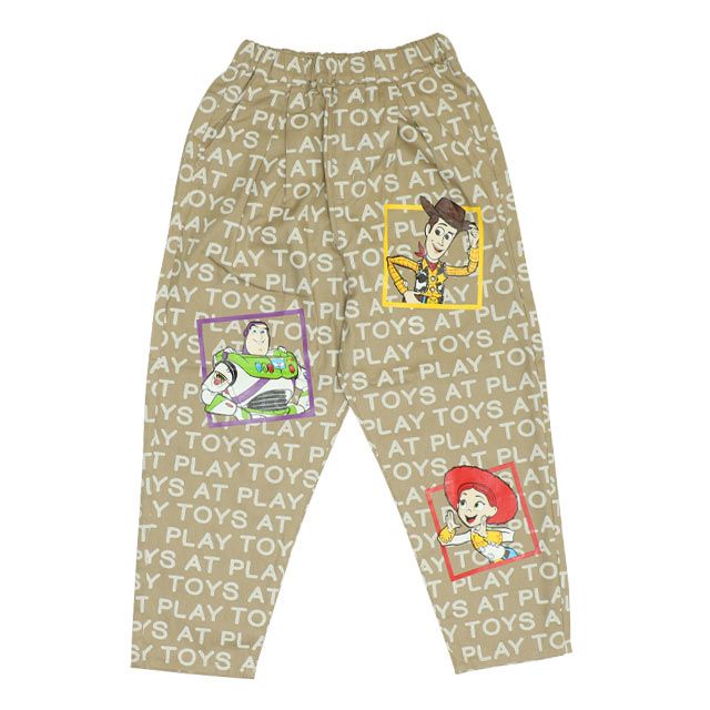 【ベビードール】トイ・ストーリー 抜染キャラクターデニムロングパンツ 0727K / ベビーサイズ キッズ ボトムス 長ズボン ジーパン ジーンズ テーパードパンツ ウエスト総ゴム ゴム穴付き ゆったり 楽ちん ウッディ バズ ジェシー リトルグリーンメン