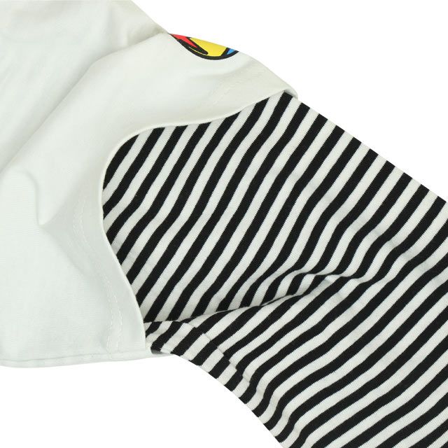 【ベビードール】バズ 親子お揃い 重ね着風ロンT 0733A / 大人 ユニセックス 男女兼用 リンクコーデ ペアルック 親子コーデ トップス 長袖 クルーネック カットソー レイヤード風 天竺素材 ボーダー