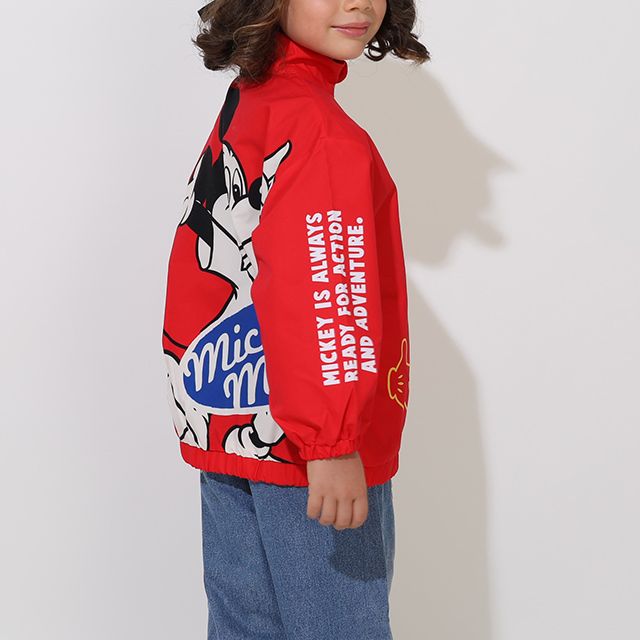 【ベビードール】ミッキー BIGキャラクター【合体】ウインドブレーカー 0761K / ベビーサイズ キッズ トップス 長袖 アウター 羽織り ブルゾン 撥水加工 別売のボアアウターとドッキング（合体）して冬でも大活躍