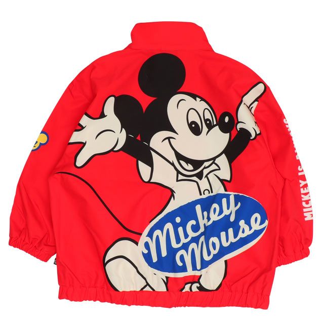 【ベビードール】ミッキー BIGキャラクター【合体】ウインドブレーカー 0761K / ベビーサイズ キッズ トップス 長袖 アウター 羽織り ブルゾン 撥水加工 別売のボアアウターとドッキング（合体）して冬でも大活躍