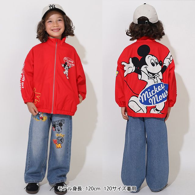 【ベビードール】ミッキー BIGキャラクター【合体】ウインドブレーカー 0761K / ベビーサイズ キッズ トップス 長袖 アウター 羽織り ブルゾン 撥水加工 別売のボアアウターとドッキング（合体）して冬でも大活躍