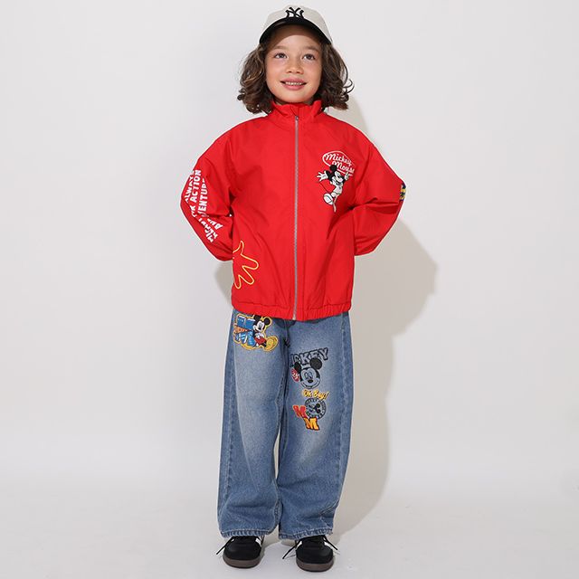 【ベビードール】ミッキー BIGキャラクター【合体】ウインドブレーカー 0761K / ベビーサイズ キッズ トップス 長袖 アウター 羽織り ブルゾン 撥水加工 別売のボアアウターとドッキング（合体）して冬でも大活躍