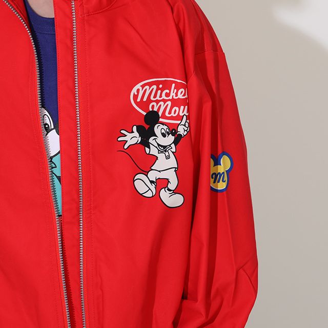 【ベビードール】ミッキー BIGキャラクター【合体】ウインドブレーカー 0761K / ベビーサイズ キッズ トップス 長袖 アウター 羽織り ブルゾン 撥水加工 別売のボアアウターとドッキング（合体）して冬でも大活躍
