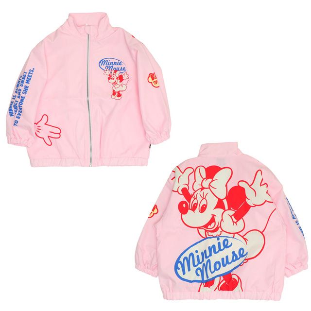 【ベビードール】ミニー BIGキャラクター【合体】ウインドブレーカー 0761K / ベビーサイズ キッズ トップス 長袖 アウター 羽織り ブルゾン 撥水加工 別売のボアアウターとドッキング（合体）して冬でも大活躍