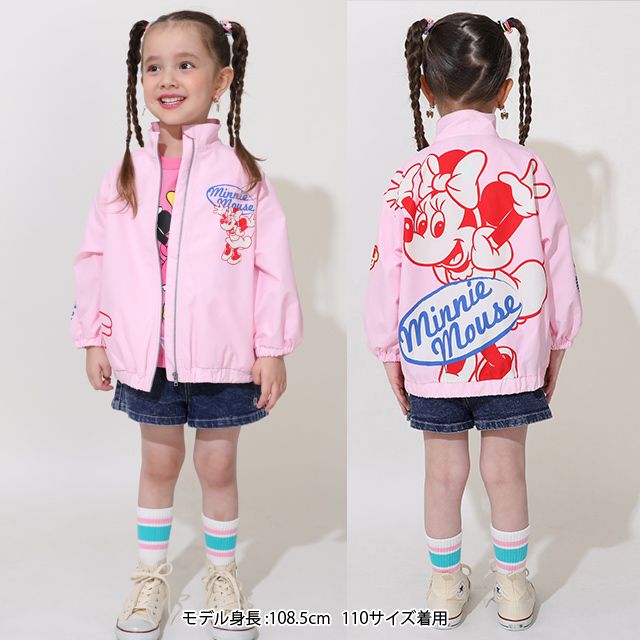 【ベビードール】ミニー BIGキャラクター【合体】ウインドブレーカー 0761K / ベビーサイズ キッズ トップス 長袖 アウター 羽織り ブルゾン 撥水加工 別売のボアアウターとドッキング（合体）して冬でも大活躍