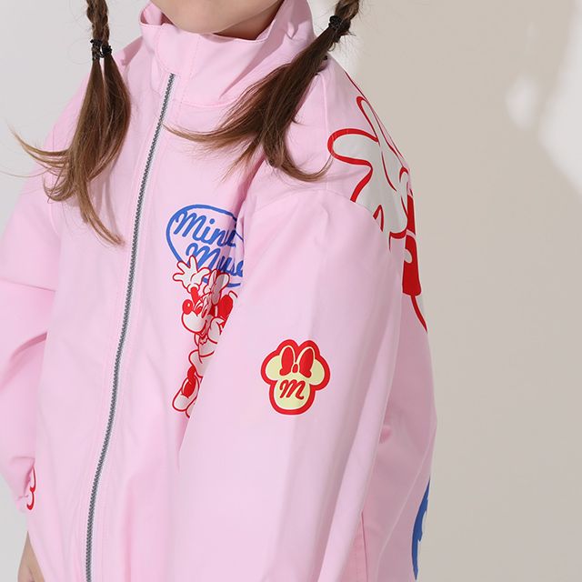 【ベビードール】ミニー BIGキャラクター【合体】ウインドブレーカー 0761K / ベビーサイズ キッズ トップス 長袖 アウター 羽織り ブルゾン 撥水加工 別売のボアアウターとドッキング（合体）して冬でも大活躍