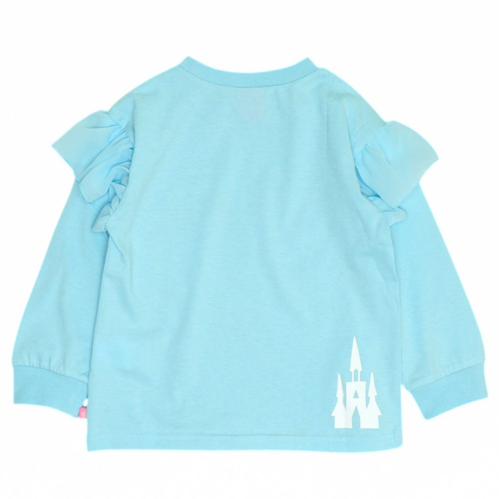 【ベビードール】アナ エルサ プリンセス / ラメロンT 0770K / ベビーサイズ キッズ トップス 長袖 Tシャツ シフォン フリル ラメ キラキラ 天竺素材