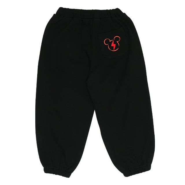 【ベビードール】ミッキー キャラクターロングパンツ 0766K / ベビーサイズ キッズ ボトムス 長ズボン スウェット ゆったり ウエスト総ゴム ゴム穴付き スピンドル紐あり