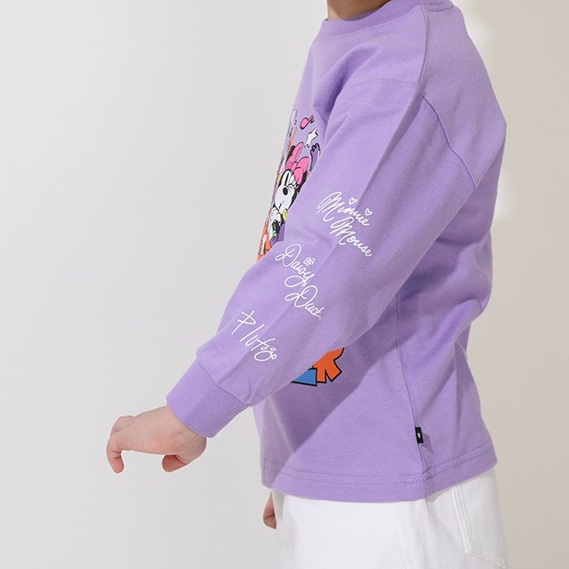 【ベビードール】ミッキー＆フレンズ 親子お揃い キャラクター集合ロンT 0767K / ベビーサイズ キッズ トップス 長袖 Tシャツ リンクコーデ ペアルック 親子コーデ 天竺素材