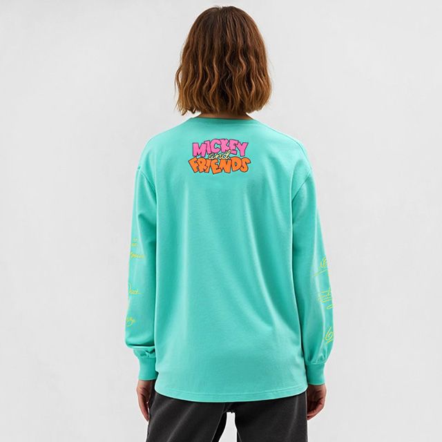 【ベビードール】ミッキー＆フレンズ 親子お揃い キャラクター集合ロンT 0767A / 大人 ユニセックス 男女兼用 リンクコーデ ペアルック 親子コーデ トップス 長袖 Tシャツ 天竺素材