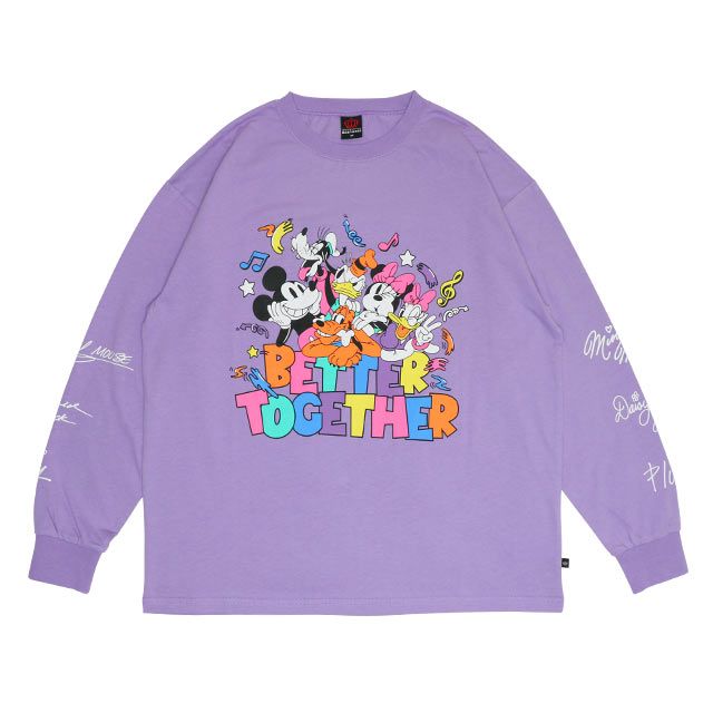 【ベビードール】ミッキー＆フレンズ 親子お揃い キャラクター集合ロンT 0767A / 大人 ユニセックス 男女兼用 リンクコーデ ペアルック 親子コーデ トップス 長袖 Tシャツ 天竺素材