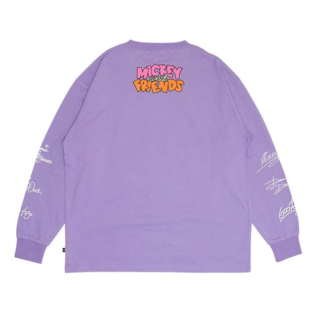 【ベビードール】ミッキー＆フレンズ 親子お揃い キャラクター集合ロンT 0767A / 大人 ユニセックス 男女兼用 リンクコーデ ペアルック 親子コーデ トップス 長袖 Tシャツ 天竺素材