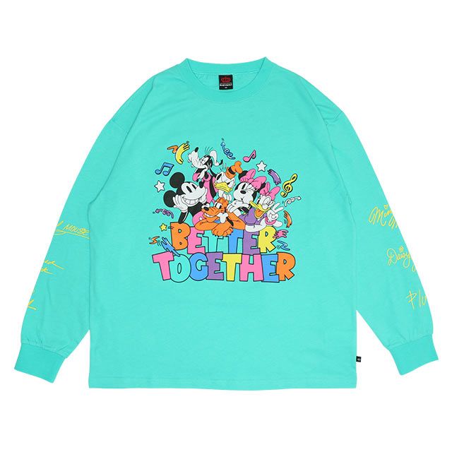 【ベビードール】ミッキー＆フレンズ 親子お揃い キャラクター集合ロンT 0767A / 大人 ユニセックス 男女兼用 リンクコーデ ペアルック 親子コーデ トップス 長袖 Tシャツ 天竺素材