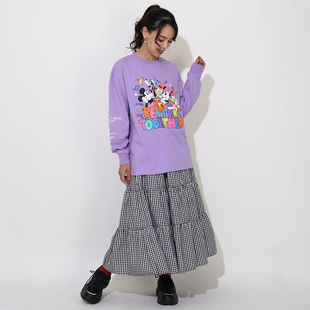 【ベビードール】ミッキー＆フレンズ 親子お揃い キャラクター集合ロンT 0767A / 大人 ユニセックス 男女兼用 リンクコーデ ペアルック 親子コーデ トップス 長袖 Tシャツ 天竺素材