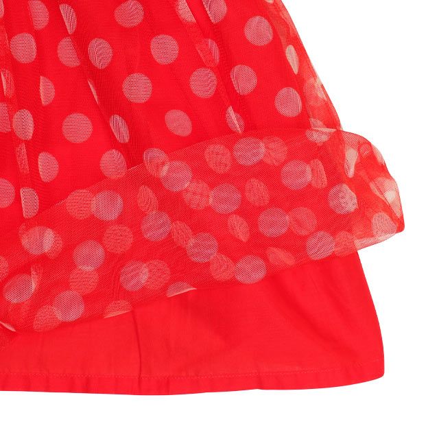 【ベビードール】ミニー デニムシャツドッキングワンピース 0768K / ベビーサイズ キッズ 長袖 シャツ ワンピース スカート デニム チュール フリル 楽ちん ガーリー