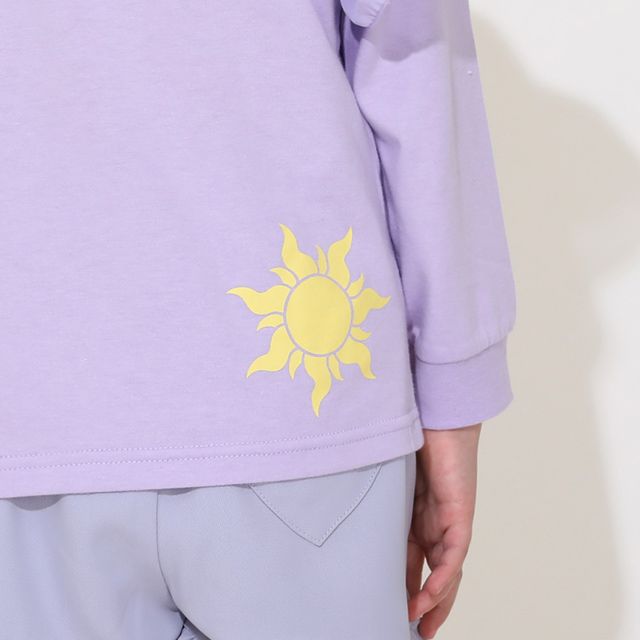 【ベビードール】ラプンツェル プリンセス / ラメロンT 0770K / ベビーサイズ キッズ トップス 長袖 Tシャツ シフォン フリル ラメ キラキラ 天竺素材 パスカル