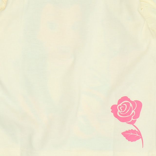 【ベビードール】ベル プリンセス / ラメロンT 0770K / ベビーサイズ キッズ トップス 長袖 Tシャツ シフォン フリル ラメ キラキラ 天竺素材 チップ