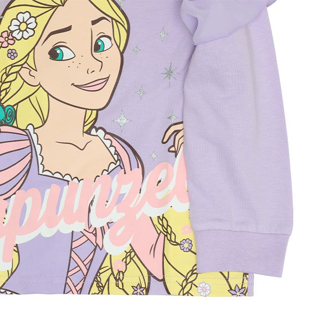 【ベビードール】ベル プリンセス / ラメロンT 0770K / ベビーサイズ キッズ トップス 長袖 Tシャツ シフォン フリル ラメ キラキラ 天竺素材 チップ