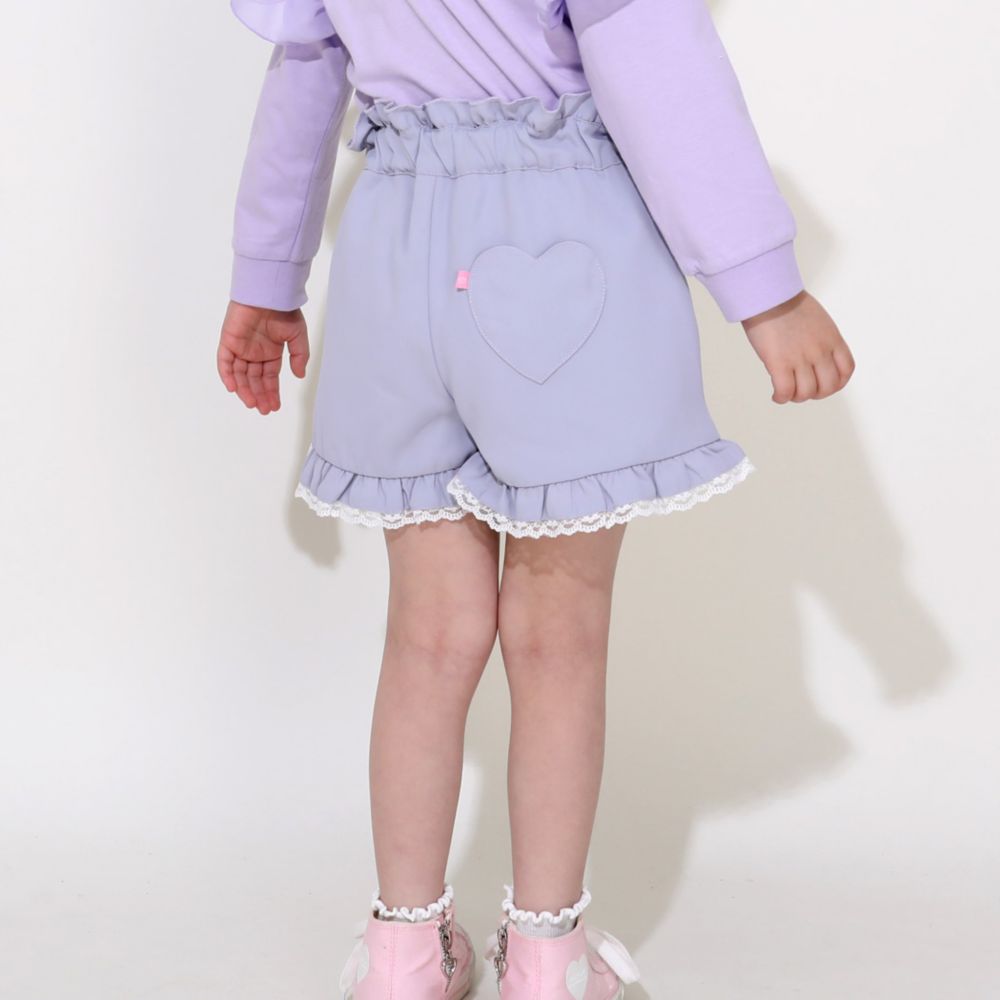 【ベビードール】ラプンツェル アリエル ベル プリンセス / フリルショートパンツ 0771K / キッズ ベビーサイズ ボトムス 短パン レース フリル ウエスト総ゴム ゴム穴付き フェイクボタン シワになりにくい 速乾 ガーリー ハート