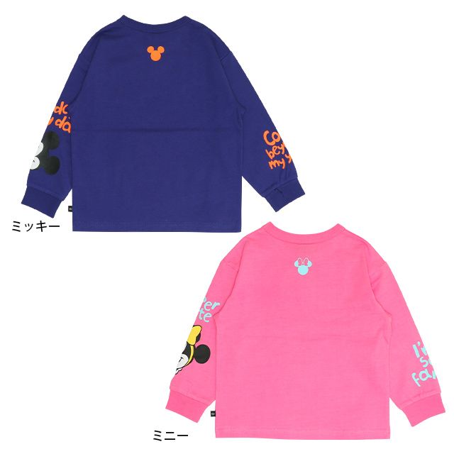 【ベビードール】ミニー ラクガキロンT 0773K / ベビーサイズ キッズ トップス 長袖 Tシャツ クルーネック カットソー 天竺素材