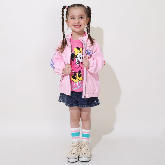 【ベビードール】ミニー ラクガキロンT 0773K / ベビーサイズ キッズ トップス 長袖 Tシャツ クルーネック カットソー 天竺素材