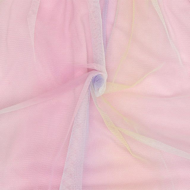 【ベビードール】アナ エルサ プリンセス / フリルドッキングワンピース 0772K / キッズ ベビーサイズ 長袖 Tシャツ チュール スカート ワンピ シフォン フリル レインボーカラー オーロラカラー 天竺素材 お姫様 ガーリー