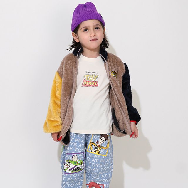 【ベビードール】トイ・ストーリー 【合体】ボアジャケット 0797K / ベビーサイズ キッズ トップス 長袖 アウター 羽織り ブルゾン もこもこ 別売のウィンドブレーカーとドッキング（合体）してさらにあったか