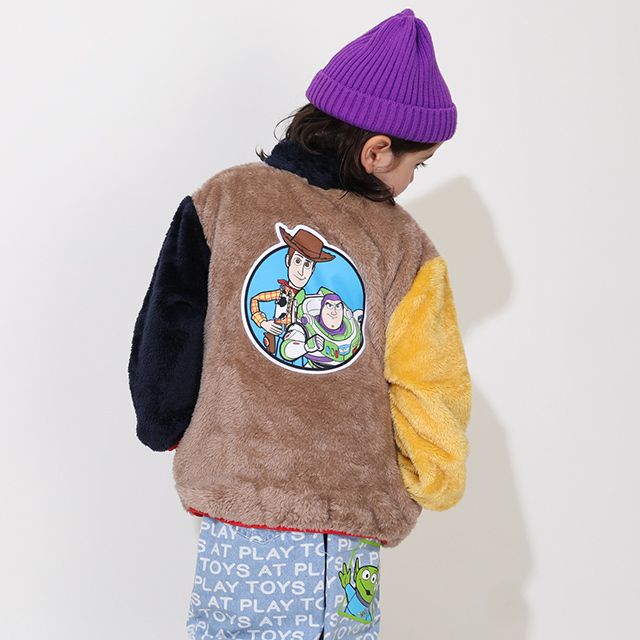 【ベビードール】トイ・ストーリー 【合体】ボアジャケット 0797K / ベビーサイズ キッズ トップス 長袖 アウター 羽織り ブルゾン もこもこ 別売のウィンドブレーカーとドッキング（合体）してさらにあったか