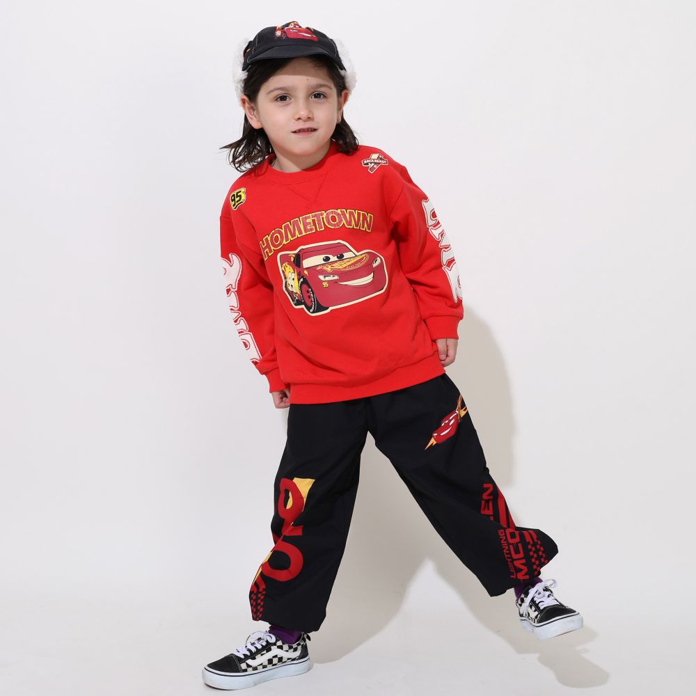 【ベビードール】カーズ 親子お揃い 袖貼り付けトレーナー 0809K / ベビーサイズ キッズ トップス 長袖 トレーナー スウェット 春秋冬 リンクコーデ ペアルック 親子コーデ