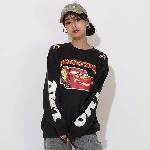【ベビードール】カーズ 親子お揃い 袖貼り付けトレーナー 0809A / 大人 ユニセックス 男女兼用 トップス 長袖 トレーナー スウェット 春秋冬 リンクコーデ ペアルック 親子コーデ