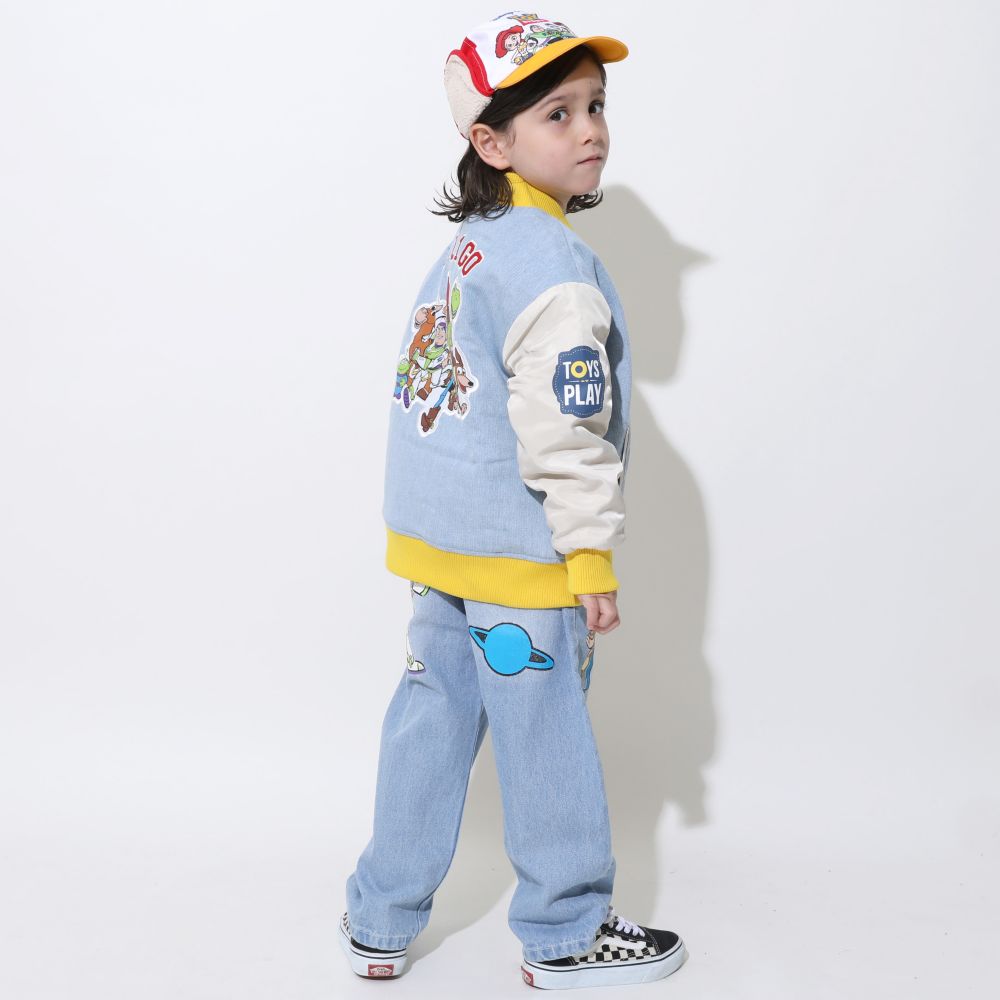 【ベビードール】トイ・ストーリー 親子お揃い MA-1ブルゾン 0824K / ベビーサイズ キッズ リンクコーデ ペアルック 親子コーデ トップス 長袖 中綿 アウター ブルゾン ジャケット 羽織り デニム スリンキー ブルズアイ