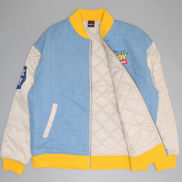 【ベビードール】トイ・ストーリー 親子お揃い MA-1ブルゾン 0824A / 大人 ユニセックス 男女兼用 リンクコーデ ペアルック 親子コーデ トップス 長袖 中綿 アウター ブルゾン ジャケット 羽織り デニム スリンキー ブルズアイ