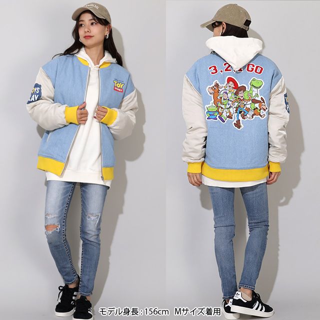 【ベビードール】トイ・ストーリー 親子お揃い MA-1ブルゾン 0824A / 大人 ユニセックス 男女兼用 リンクコーデ ペアルック 親子コーデ トップス 長袖 中綿 アウター ブルゾン ジャケット 羽織り デニム スリンキー ブルズアイ