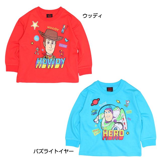 【ベビードール】バズ 親子お揃い ポップキャラクターロンT 0826K / ベビーサイズ キッズ リンクコーデ ペアルック 親子コーデ トップス 長袖 Tシャツ クルーネック カットソー 天竺素材