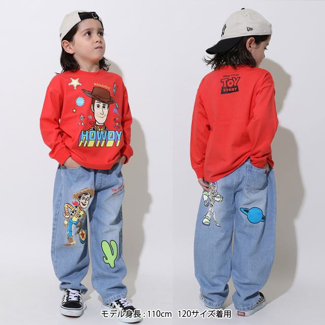 【ベビードール】バズ 親子お揃い ポップキャラクターロンT 0826K / ベビーサイズ キッズ リンクコーデ ペアルック 親子コーデ トップス 長袖 Tシャツ クルーネック カットソー 天竺素材