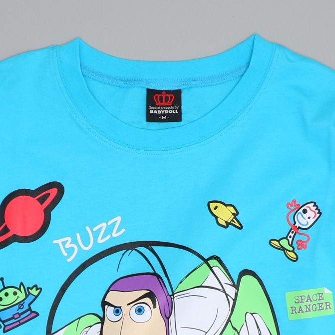 【ベビードール】バズ 親子お揃い ポップキャラクターロンT 0826A / 大人 ユニセックス 男女兼用 リンクコーデ ペアルック 親子コーデ トップス 長袖 Tシャツ クルーネック カットソー 天竺素材