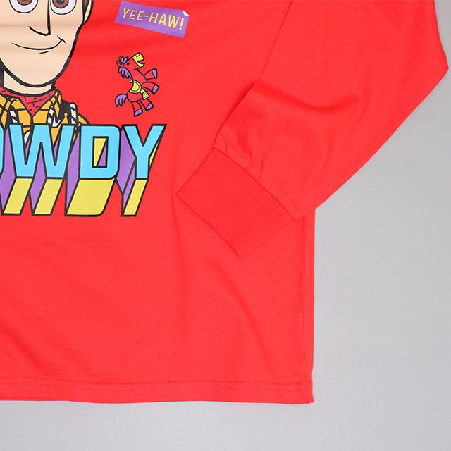 【ベビードール】ウッディ 親子お揃い ポップキャラクターロンT 0826A / 大人 ユニセックス 男女兼用 リンクコーデ ペアルック 親子コーデ トップス 長袖 Tシャツ クルーネック カットソー 天竺素材