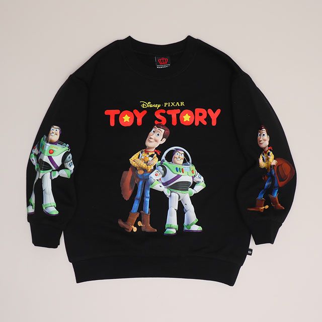 【ベビードール】ウッディ バズ 親子お揃い 袖キャラクタートレーナー 0834K / ベビーサイズ キッズ トップス 長袖 スウェット クルーネック リンクコーデ ペアルック 親子コーデ