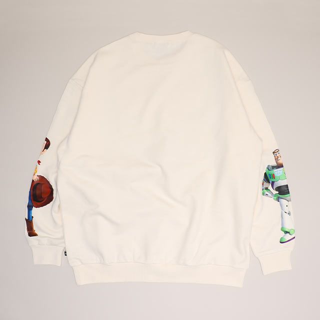 【ベビードール】ウッディ バズ 親子お揃い 袖キャラクタートレーナー 0834A / 大人 ユニセックス 男女兼用 トップス 長袖 スウェット クルーネック リンクコーデ ペアルック 親子コーデ